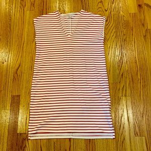 Madewell red and white shift dress